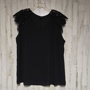 City Streets Black Lace Sleeve Blouse